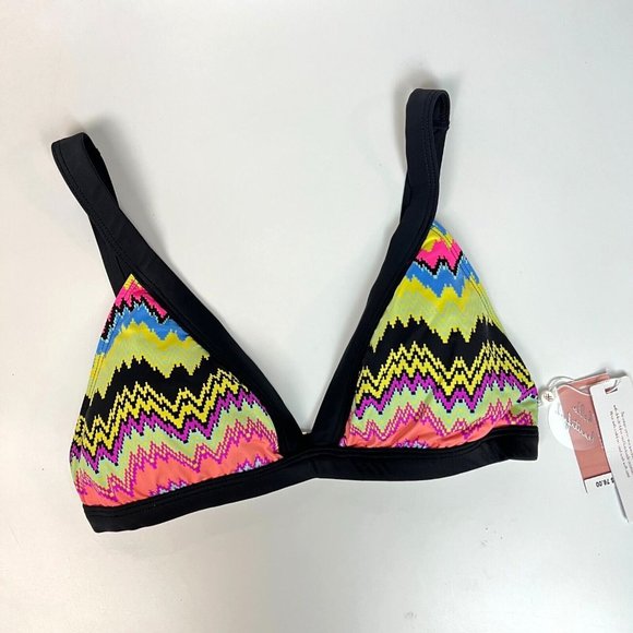 PQ PilyQ Clara Mix Up Halter Bikini Swim Top Size D Swimsuit Triangle Multi - Picture 4 of 8